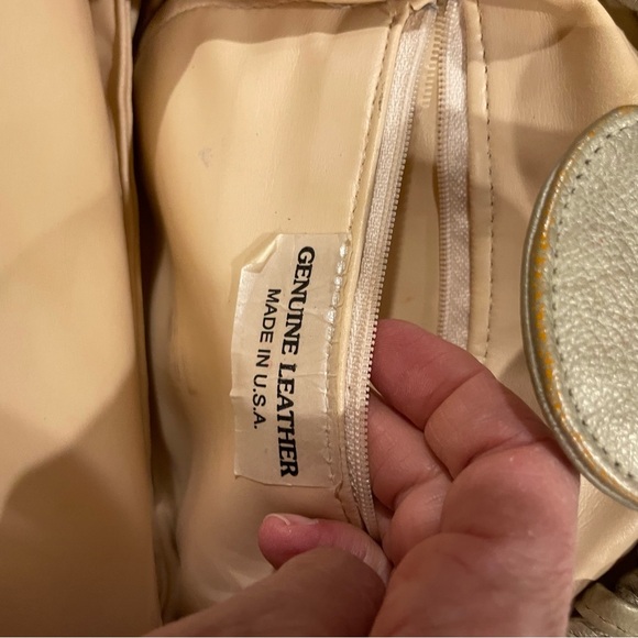 Vintage 70’s ziggy stardust gold silver beaded baguette crossbody leather ✨ - Picture 11 of 11